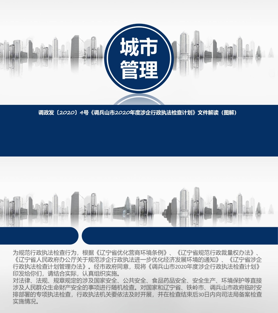 调政发〔2020〕4号《调兵山市2020年度涉企行政执法检查计划》文件解读（图解）